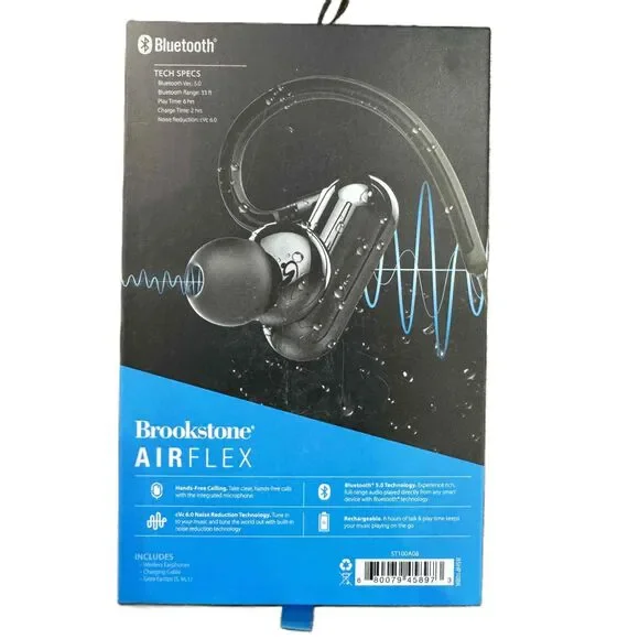 New Brookstone Infinitylink True Wireless Earphones Airflex Bluetooth 5.0 Black - Picture 4 of 4